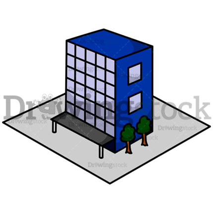 Blue small business building watermark