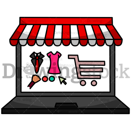 Online store on Laptop watermark
