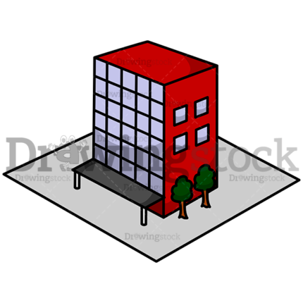 red small business building watermark