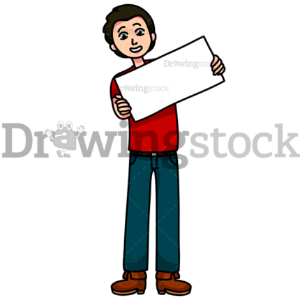 Man Holding A Blank Sign Watermark
