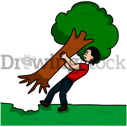 Strong Man Removing Tree Watermark