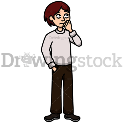 Man Thinking About His Debts Watermark