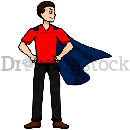 A Strong Heroic Man With Cape Watermark