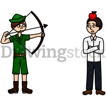 An Archer Aiming At Another Man Watermark