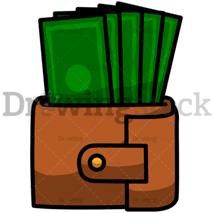 Wallet With Money Watermark