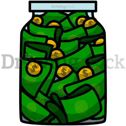 A Glass Jar Jull Of Money Watermark