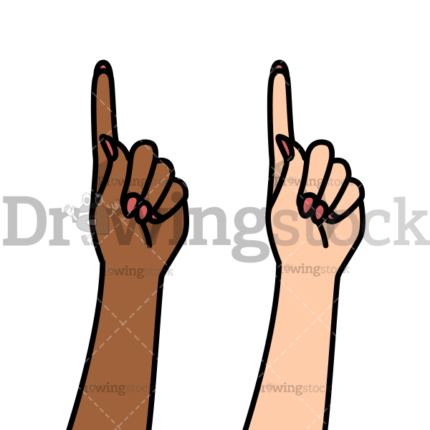 A woman's hand pointing up
