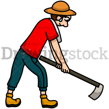 Farmer With A Hoe Watermark