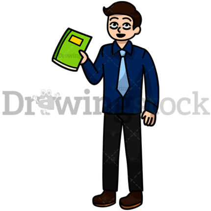 An Employee Standing With A Book In Hand Watermark