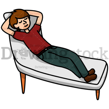 A Relaxed Man Lying On A Sofa Watermark