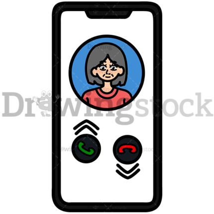 A Phone With An Incoming Call From An Old Lady Watermark