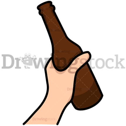 Hand Holding A Beer Bottle Watermark