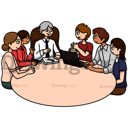 A Work Meeting With The Boss And The Employees Watermark