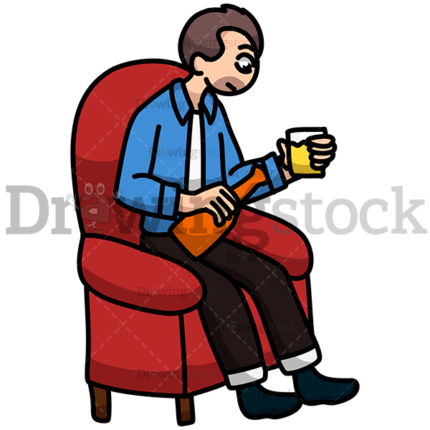 A Seated Man Pouring Himself Beer Into A Glass Watermark