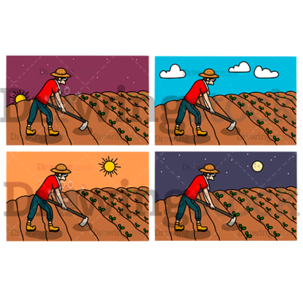 Farmer Sowing Collection Watermark