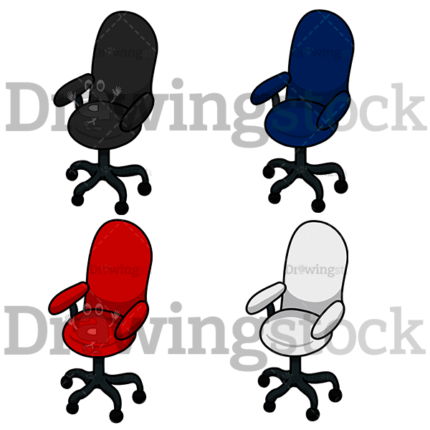 Four Swivel Desk Chairs Watermark