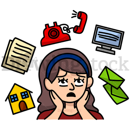 A Woman With Many Pending Tasks Watermark