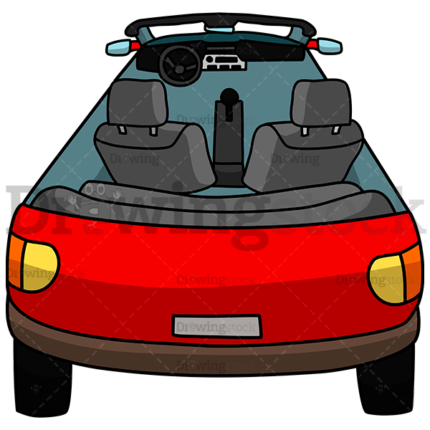 A Red Car Inside And With A Rear View Watermark