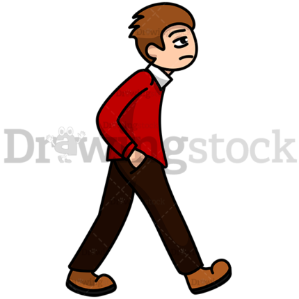 A Man Walking Disinterestedly Watermark