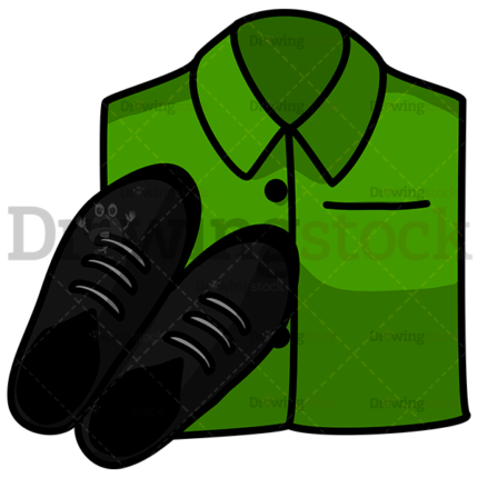 A Folded Shirt And A Pair Of Shoes Watermark