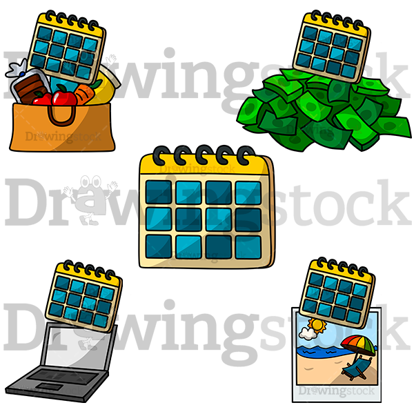 Calendar Above Objects Collection Watermark
