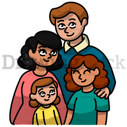 A Warm Family Posing For A Photograph Watermark