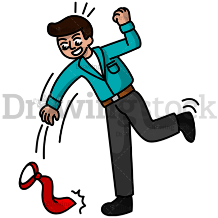 Excited Man Throwing His Tie To The Floor Watermark