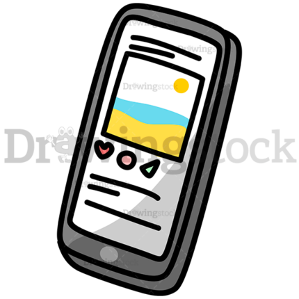 Phone Showing A Social Network Watermark