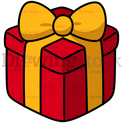 Gift Box With A Yellow Bow Watermark