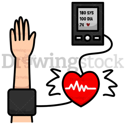 Arm With A Blood Pressure Monitor Watermark