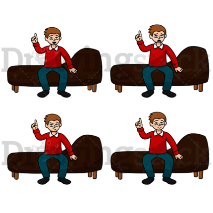Man Sitting In An Armchair Collection Watermark
