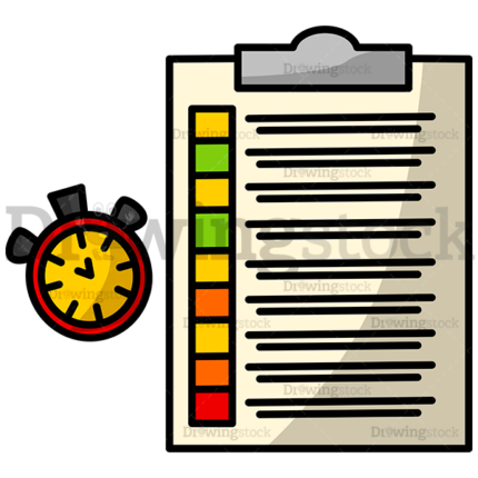 Clipboard With Priority Tasks And A Timer Watermark