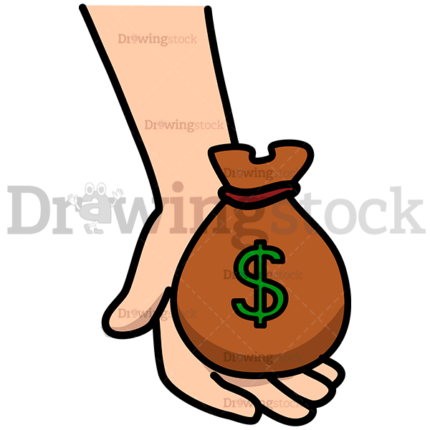 Hand Offering A Bag Of Money Watermark