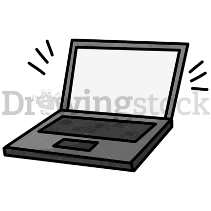 Laptop With A Blank Screen Watermark