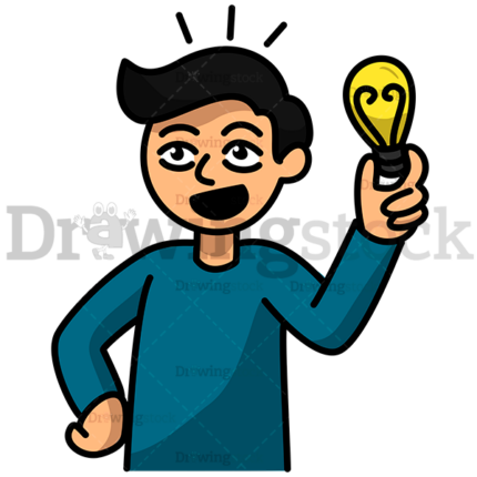 Man Raising A Light Bulb With His Hand Watermark