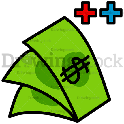 Money With Plus Signs Watermark