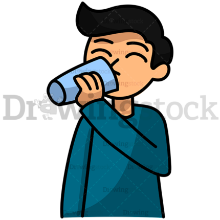 Man Drinking Water From A Glass Watermark