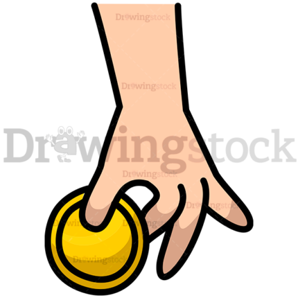 Hand Holding A Coin Watermark
