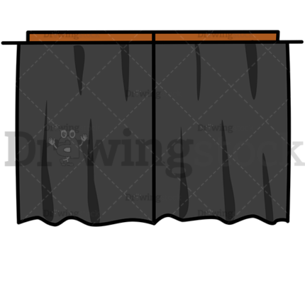Window Completely Covered With Curtains Watermark