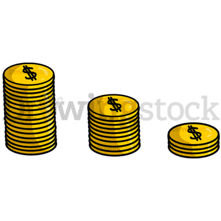 Stack Of Many Gold Coins Watermark