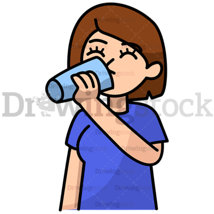 Woman Drinking Water Watermark