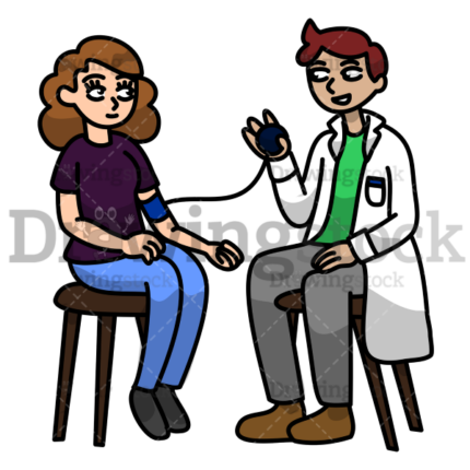 A woman in medical consultation with the doctor watermark 600x600