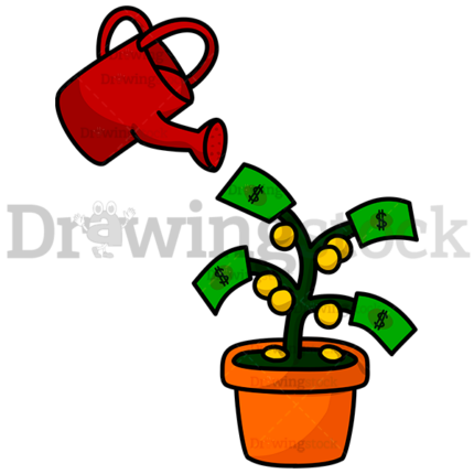 Money Plant Being Watered Watermark